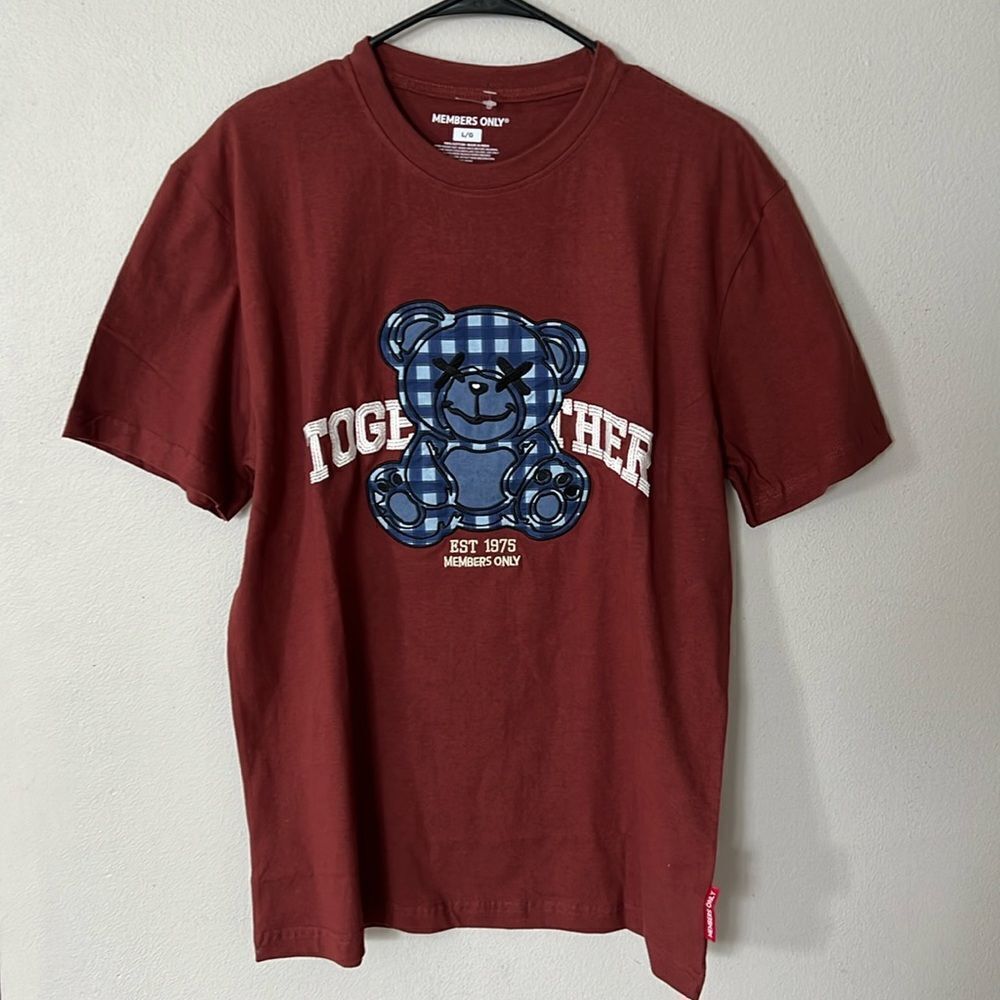 Members Only Men's Embroidered Teddy BearT-shirt size L